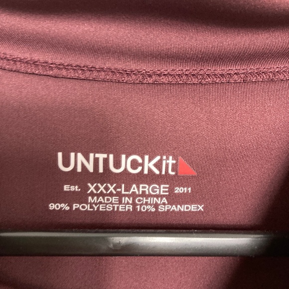 UNTUCKit Mazzano 1/4 Zip Mens Burgundy Long Sleeve Performance Pullover XXXL - Picture 4 of 5